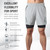 2-In-1 Men Running Shorts with Zipper Pockets Quick Dry Exercise Shorts for Training Gym Workout