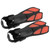 1 Pair Adjustable Snorkeling Fins TPR Open Heel Long Diving Flippers for SwimmingM