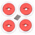 Metal Brake Disc Kit Simulation Decor Accessories Fit for Sakura D4 HSP 94123 1:10 Model CarRed