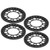 4pcs RC Wheel Rim Ring Beadlock Wheel Rim Replacement Ring for Axial SCX10 90046 for Traxxas TRX4 1/10 RC Car Black