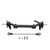 RC Front Axle Steering Link Rod Set Aluminum Alloy Steel RC Front Steering Wheel Axle for Tamiya 1/14 RC Car Black