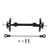RC Front Axle Steering Link Rod Set Aluminum Alloy Steel RC Front Steering Wheel Axle for Tamiya 1/14 RC Car Black