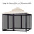 Mosquito Netting for Patio Canopy Umbrella Screen Netting for Porch Patio and Outdoor Living Spaces 4-Panel Patio Screen Walls with Zipper