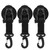3Pcs/Set Portable Suction Cup Hook Tent Fixing Carabiner Reusable Rotation Suction HookBlack