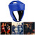Boxing Helmet PU Leather Adjustable Head Guard Sanda Kickboxing Training DefenseBlue Medium Size