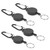 4pcs Telescopic Keychain Anti‑Theft Creative Retractable Key Ring Nylon Rope Outdoor Carabiner Holder for Mobile Phones Wallets