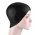 Durable Unisex Silicone Waterproof Swimming Cap Solid High Elastic Swimmer Hat Black