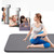 Exercise Mat Black 72x24x0.4in Thick NBR High Safety Anti Slip Texture Easy Furl Pilates Mat for Indoor Outdoor Gym