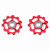 2pcs Aluminum 11T Jockey Wheel Rear Derailleur Pulley For Bicycle Bike(red)