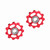 2pcs Aluminum 11T Jockey Wheel Rear Derailleur Pulley For Bicycle Bike(red)