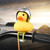 Motorcycle Cute Little Yellow Duck with Helmet Mountain Bike Bicycle Decoration A