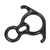 Descender Gear Aluminium Alloy 40KN Pulling Force Ox Horn Shaped Rock Climbing Rigging Plate for Safety Equipment Black