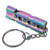 Outdoor Stainless Steel Emergency Survival High Decibel Double Tube Whistle with KeychainColorful Titanium