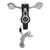 7 in 1 Emergency Survival Whistle LED Light Thermometer Compass Multi Function Whistle for Hiking Climbing Gray White