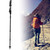 Outdoor Aluminium Alloy 4-Sections Suspension Straight Handle Trekking Pole Walking Stick Alpenstock for Climbing Campingblack