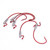 5pcs Durable Carbon Steel Crooked Fish Hook Lure Bait Fishing Tackle Accessory(Red)