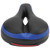 Bike Saddle Microfiber Leather HollowCarved Shock Absorber Mountain Bike Saddle Seat(Black Blue )