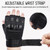 Fingerless Gloves with Hard Knuckle Anti-Slip Adjustable Half Finger Sports Gloves for Fitness Climbing Hiking Cycle