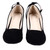 Women High Heel Closed Toe Wedding Pumps Shoes Closed Round Toe Office Work Pumps Ankle Strap Heels Black 39 Size