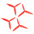 4PCS Tri Blade Propellers Polycarbonate 7040 FPV Propeller with 3 Blades for 7 Inch 8 Inch FPV RC Drone Red