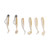 2 Sets Silicone Artificial Fishing Bait with 3D Eyes Soft Fishing Bait for Saltwater FreshwaterGold