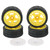 4PCS 1/10 RC Wheel Tires with Hub Fin Plastics Rubber RC Flat Wheel for Car Upgrade Parts Yellow