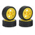 4PCS 1/10 RC Wheel Tires with Hub Fin Plastics Rubber RC Flat Wheel for Car Upgrade Parts Yellow