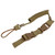 Multifunction Tactics Sling Spear Belt Safety Rope Anti Lost Outdoors Spring Wear Resisting Elasticity Key Chain(Spring Key Chain mud color)