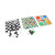 4 in 1 Board Games Set Clear Pattern Foldable Portable International Checkers Flying Chess for Kids