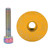 Bicycle Headset Top Cap Aluminum Alloy Mountain Bike Headset Stem Top Cover with BoltsYellow