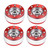 4pcs RC Car Aluminium Alloy Beadlock Wheel Rim Hubs for WPL 1/16 RC Military Truck (Silver  Red)