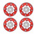 4pcs RC Car Aluminium Alloy Beadlock Wheel Rim Hubs for WPL 1/16 RC Military Truck (Silver  Red)