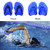Swim Hand Paddles Swimming Training Paddles with Adjustable Straps Contour Swimming Paddles for Women Men Children