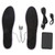 Electric Heated Insoles Smart USB Rechargeable Heating Temperature Control Heated Shoe Insoles for Winter Black 35-36