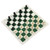 Portable Chess Checkers Set for Kids Adults Folding Roll Up Chess Game Sets 24 Checker Pieces with Storage Bag Green and White