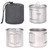 TOMSHOO Ultralight Titanium Cup Outdoor Portable 2PCS Cup Set 420ml 650ml Camping Picnic Water Cup Mug with Foldable Handle