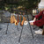 Outdoor Hanging Rack Picnic Cookware Hanging Rack 4 Foot Tripod Collapsible Aluminium Alloy Heavy Load Storage Rack with Hooks for Camping