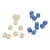 20 PCS Acrylic Square Corner Dice Set Colorfast Lightweight 6 Sided Number Dice Set for Math Games White and Blue