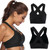 Women's Wire Free Gym Bra Yoga Running Vest Workout Sports Fitness (Black S)