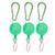 3PCS Nylon Rope Telescopic Burglar Tool Mini Anti Lost Retractable Pull Keychain BuckleGreen