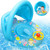 Baby Swimming Ring Inflatable Sunscreen Baby Swim Ring Inflatable Baby Swimming Aid Float Children s Swimming Ring with Steering Wheel and Awning