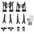 RC Car Suspension Arm Aluminum Alloy Front Rear Suspension Arm Steering Cup Rear Axle Holder Set Upgraded Parts for MJX 14210 14209 1/14 RC Car Black