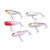 5pcs 4.5cm/3.5g Fishing Lures Bass Hard Baits Topwater Poppers Lures 3D Eyes Lifelike Swimbaits for Freshwater Saltwater