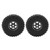 2Pcs RC Car Wheels and Tires 1.9in Alloy Hub Rubber Tire 12mm Hex for 1/10 RC Crawler VehicleTitanium and Black