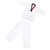 Taekwondo Uniform Striped Model Polyester Cotton with Belt Martial Arts Training Clothes for Beginner Athletes Practice XS