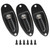 3Pcs Alloy Electric Guitar Jack Electric Bass Plug Socket for ST Ship Form Accessory Black