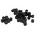 50PCS Blank Six Sided Dice Round Corner Plastic 0.6in Dice Cubes for Board Games DIY Sticker Math Teaching Party Black