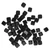 50PCS Blank Six Sided Dice Round Corner Plastic 0.6in Dice Cubes for Board Games DIY Sticker Math Teaching Party Black