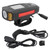 USB Bicycle Flashlight LED Computer Horn Light Bike Front Light Headlight Power DisplayBlack