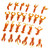 25pcs Silicone Crawfish Worm Lure Bait For Carp Bass Fishing(Orange)